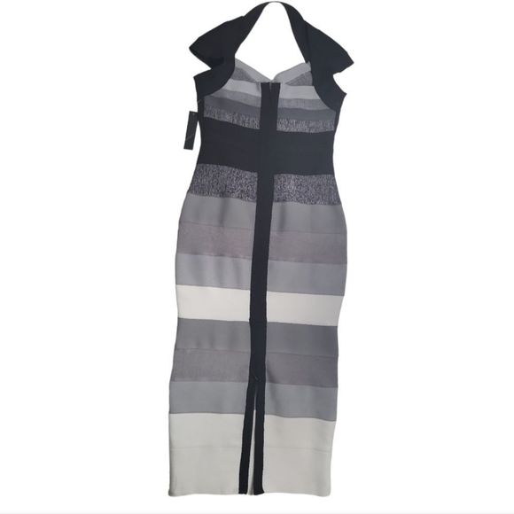 VENUS Gray Multi Gradient Ombre Bandage Color Block Midi Dress Size S - Picture 6 of 10